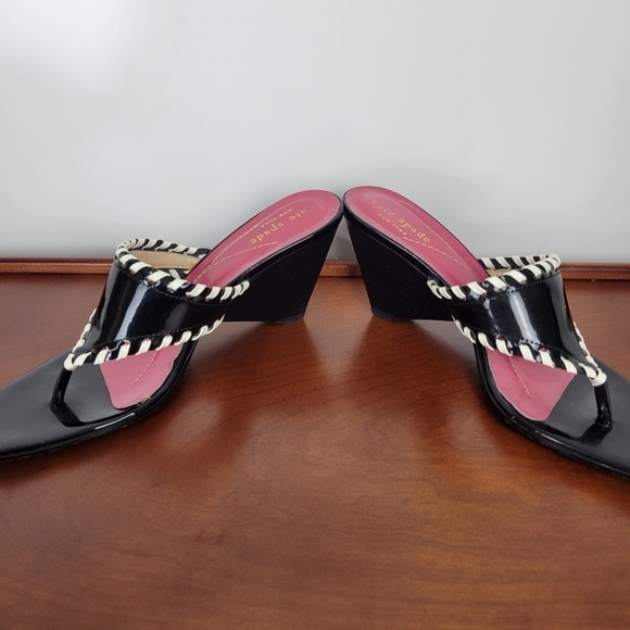 Kate Spade Square Toe Mule Sandal in Black & White Size 7 - Picture 4 of 8